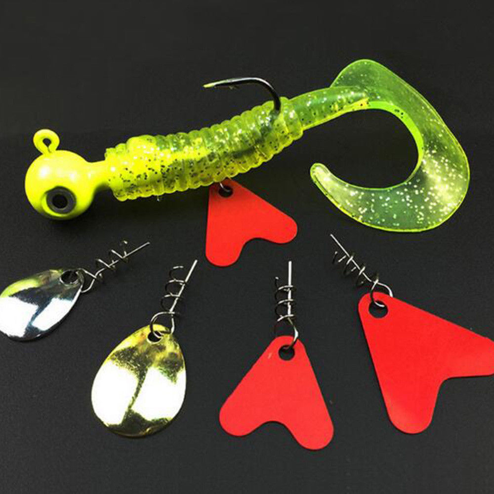 100 stücke Frühling Fixed Lock Nadel Pin Angelschraube Wurm Weiche Köder Haken