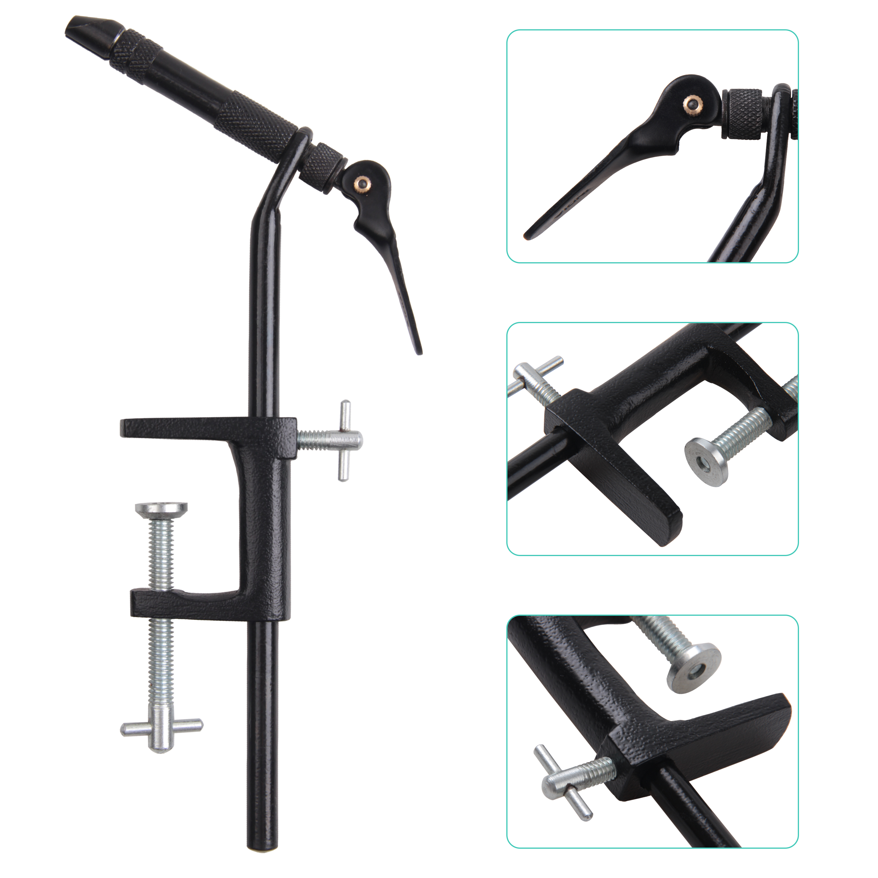 Tools Steel Fly Tying Vise with CClamp Brass rotary whin finisher