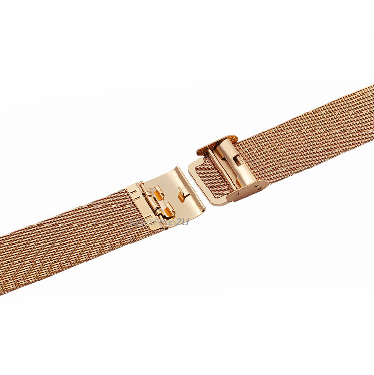 Reloj de pulsera de acero inoxidable de malla negra de oro rosa correa de correa - Imagen 4 de 4