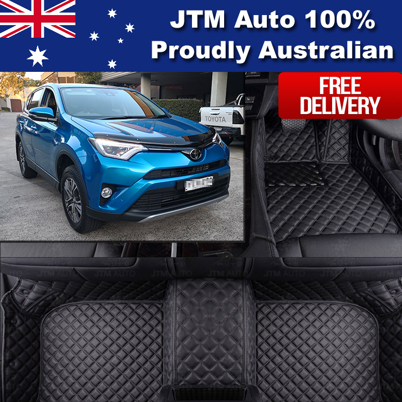 Custom Made 3d Leather Floor Mats Front Rear To Suit Toyota Rav4