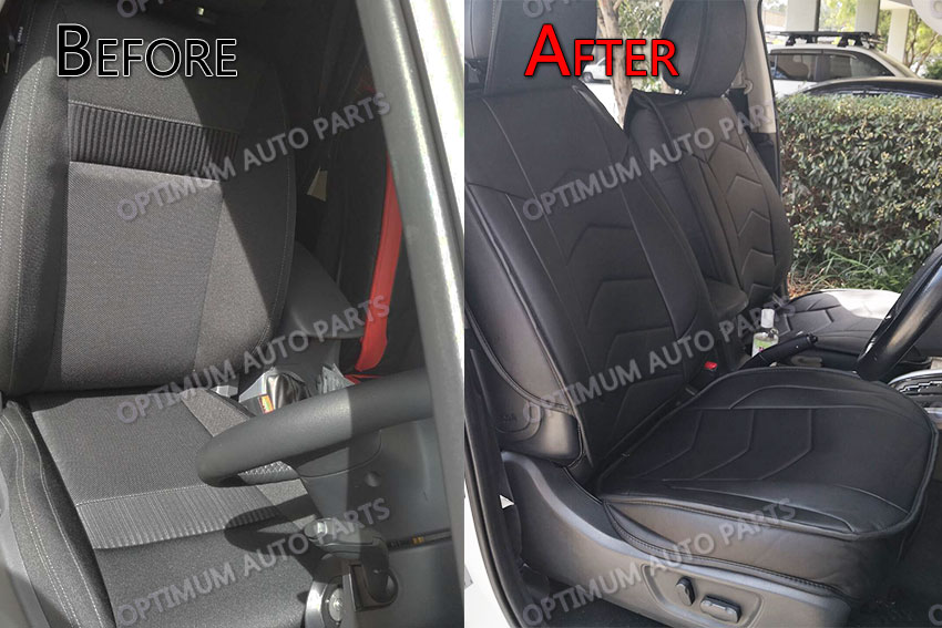 Black 5 Seats Pu Leather Seat Covers To Suit Mitsubishi Triton Mq 2018 - Triton Camo Boat Seat Covers