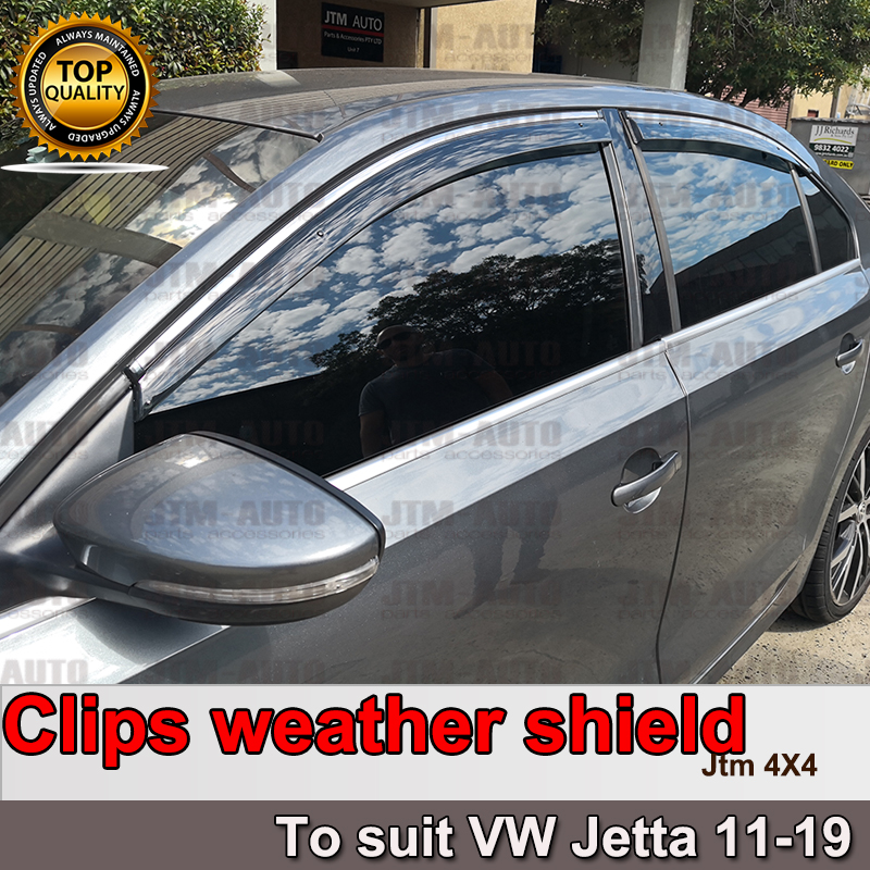 Inj Chrome Weather Shield Weathershield Window Visor For Vw Jetta 2011 