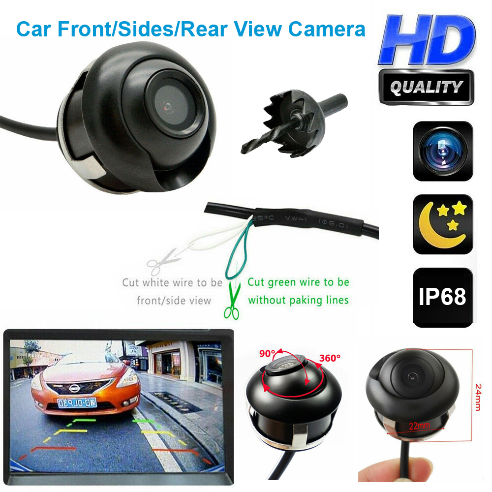 Rotate 360° CCD HD Car Front Side Reverse Camera / Rear View Parking ...