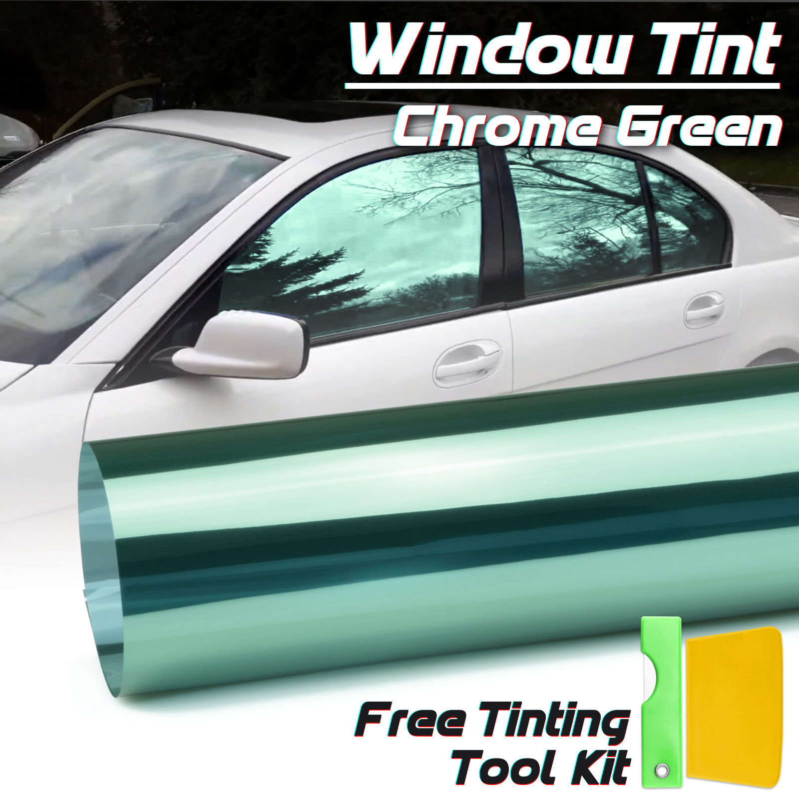 20x120 Chrome Red Tint Kit Uncut Roll Window Tint Film Car Home Office  Glass 