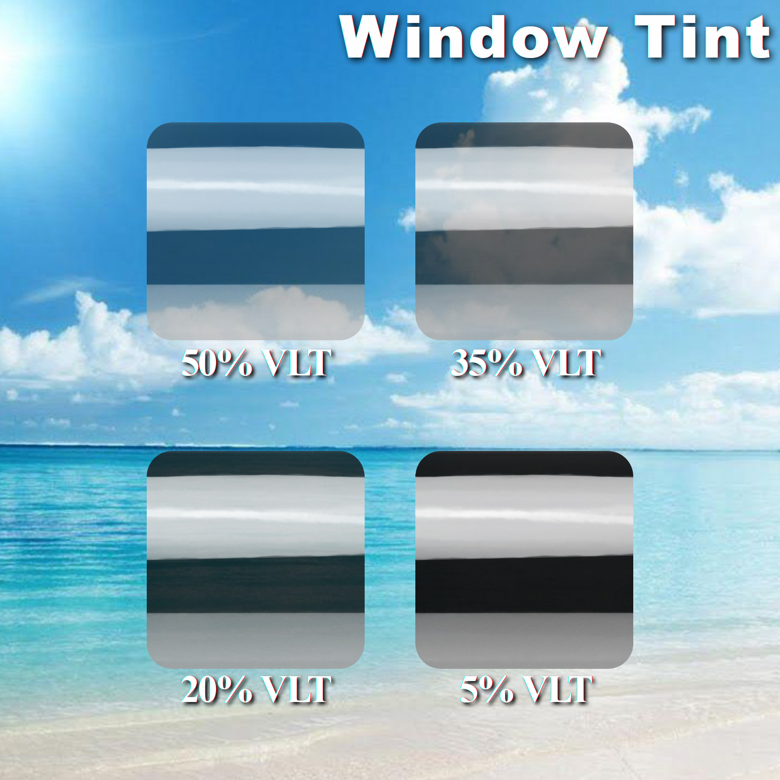 VLT 35% Uncut Roll 30 x 50FT Window Tint Film Charcoal Black Car Glass  Office
