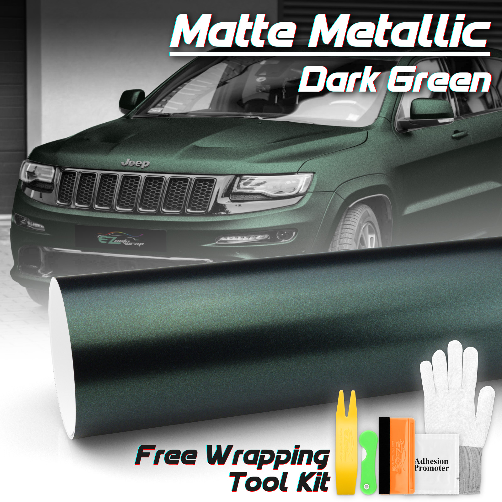 Matte Metallic Satin Pearl Dark Green Vinyl Wrap – EzAuto Wrap