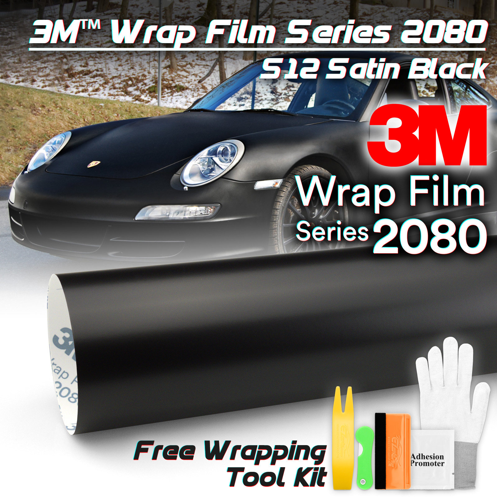 3M 2080 noir mat film auto wrapping M12