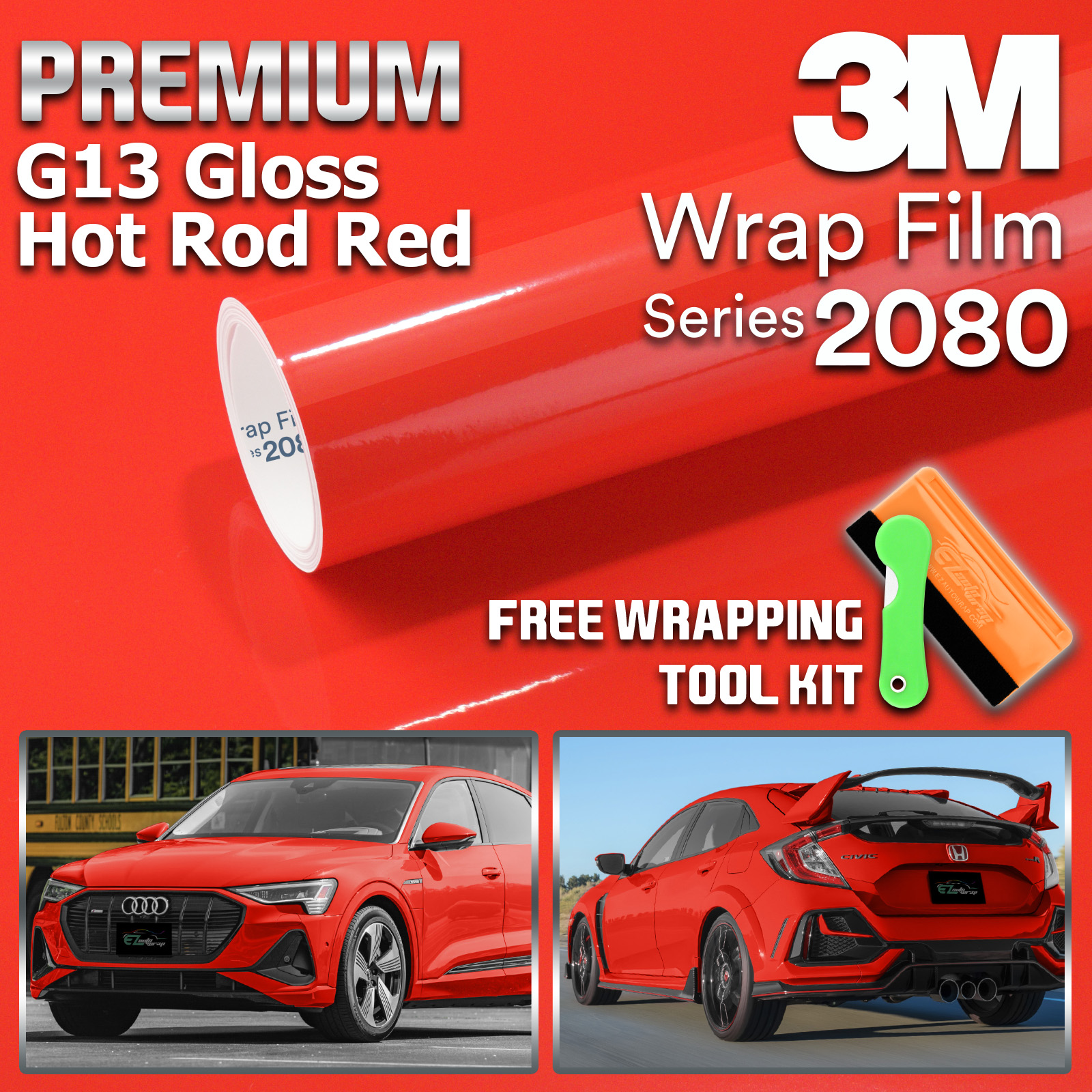 Gloss Dark Red 3M™ Wrap  2080 Series Dark Red Wrap Film