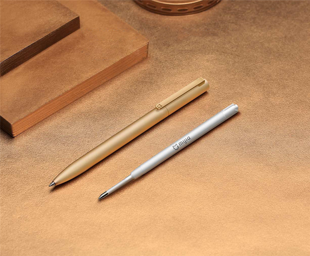 Xiaomi Mijia Metal Signing Pen Aluminum Alloy 180 Degree Rotation PREMEC  Refills 0.5mm Rolling Ball Pen 