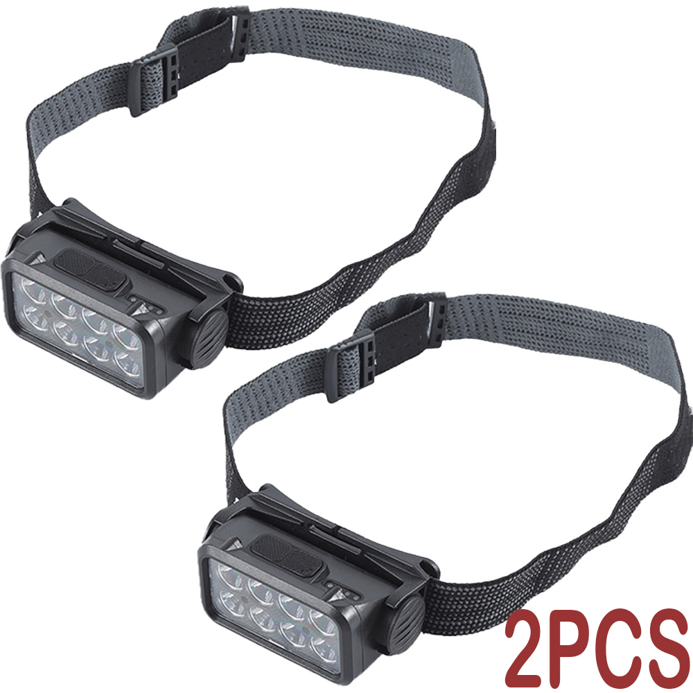 2/4/6x COB LED Headlamp USB Rechargeable Headlight Torch Light Bar Head NEW