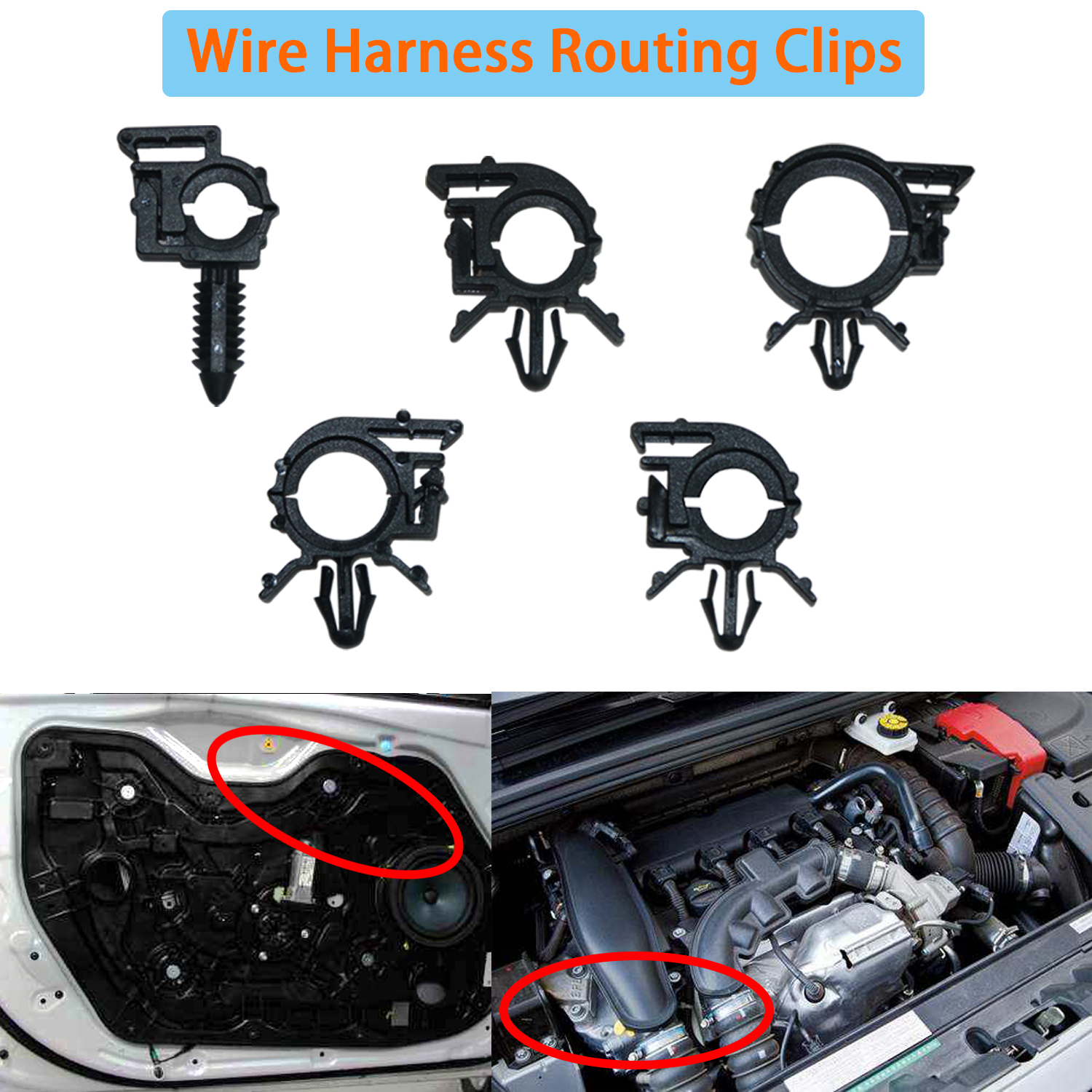 Wire Harness Routing Clip Fastener Clip 56 PCS Assortment For GM Mazda