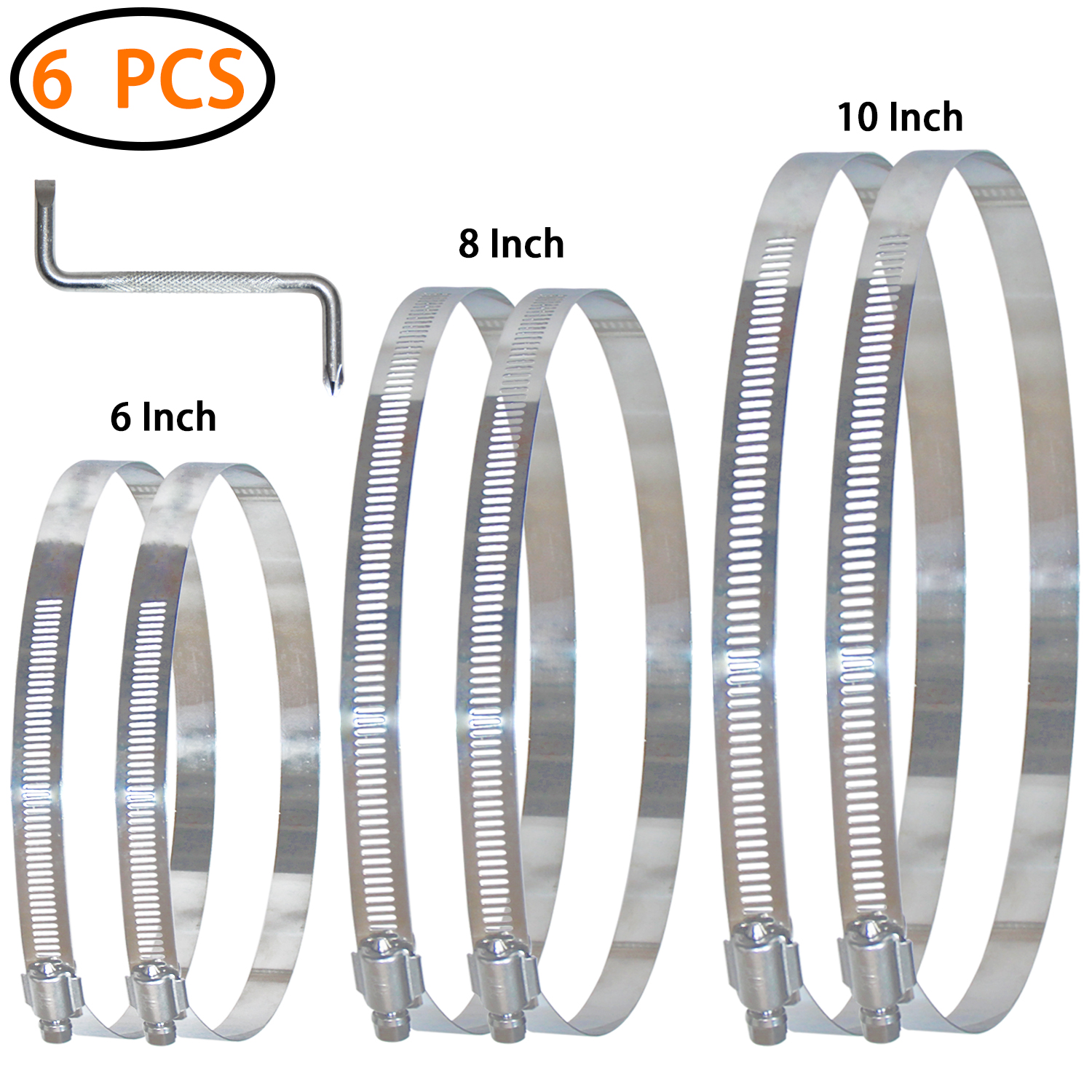 Fuel Line 8 Inch Hose Clamp Stainless Steel Worm Bench With Z Wrench ...