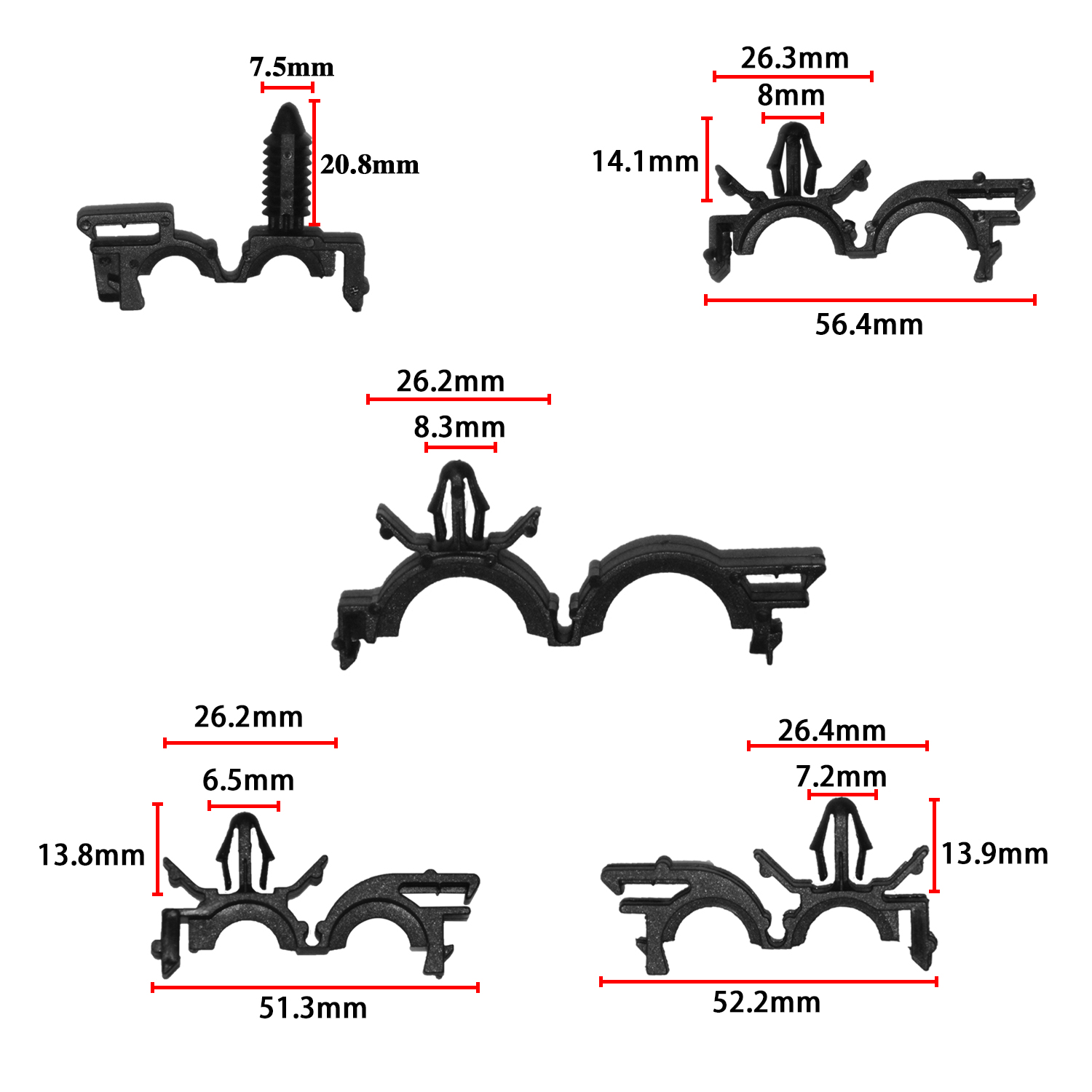Auto Clips Car Wire Harness Routing Clip Automotive Clips 125 PCS For