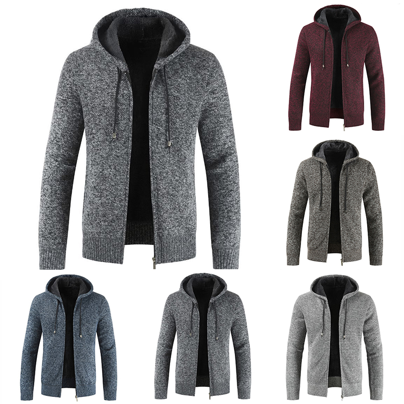 mens thick zip up cardigan