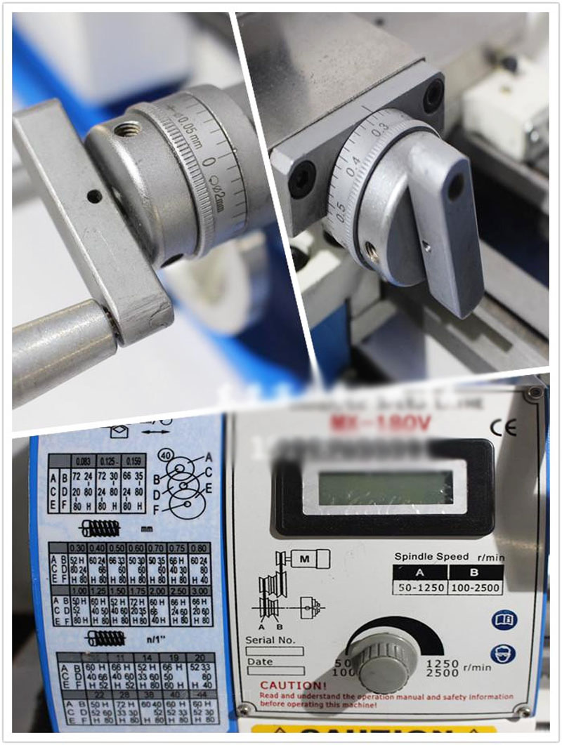 Precision Metal Lathe 8*31" Bench Lathe Wood Lathe Brushless Motor 110V