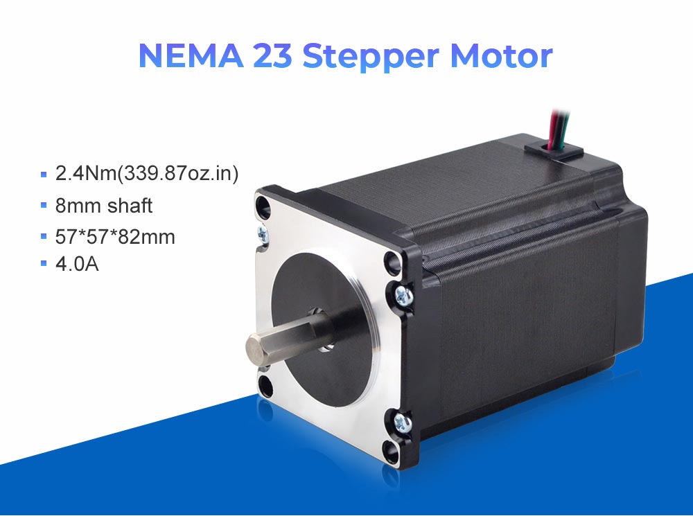STEPPERONLINE Nema 23 Stepper Motor 2.4Nm(340oz.in)4A 8mm Shaft 57x82mm CNC