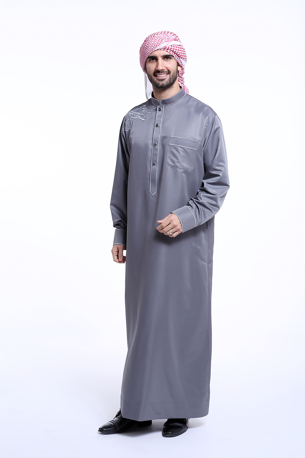 Men Saudi Thoub Thobe Abaya Robe Daffah Dishdasha Islamic Arab Kaftan ...