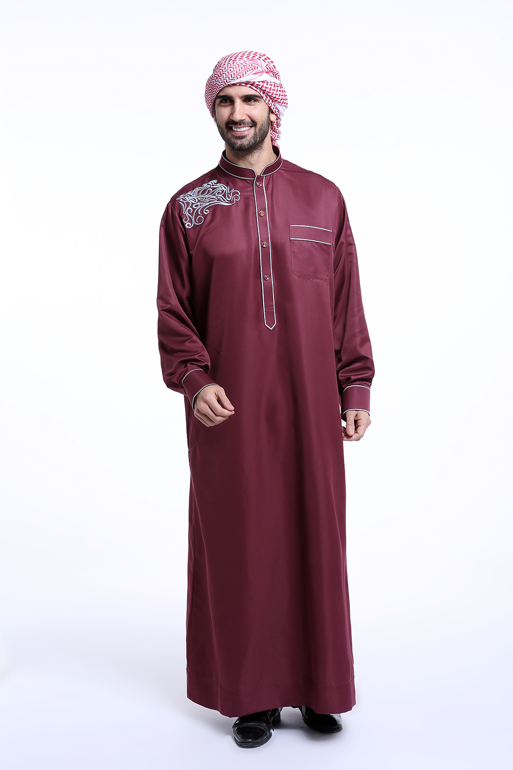Men Dubai Clothes Muslim Thobe Abaya Robe Daffah Dishdasha Islamic Kaftan New Ebay