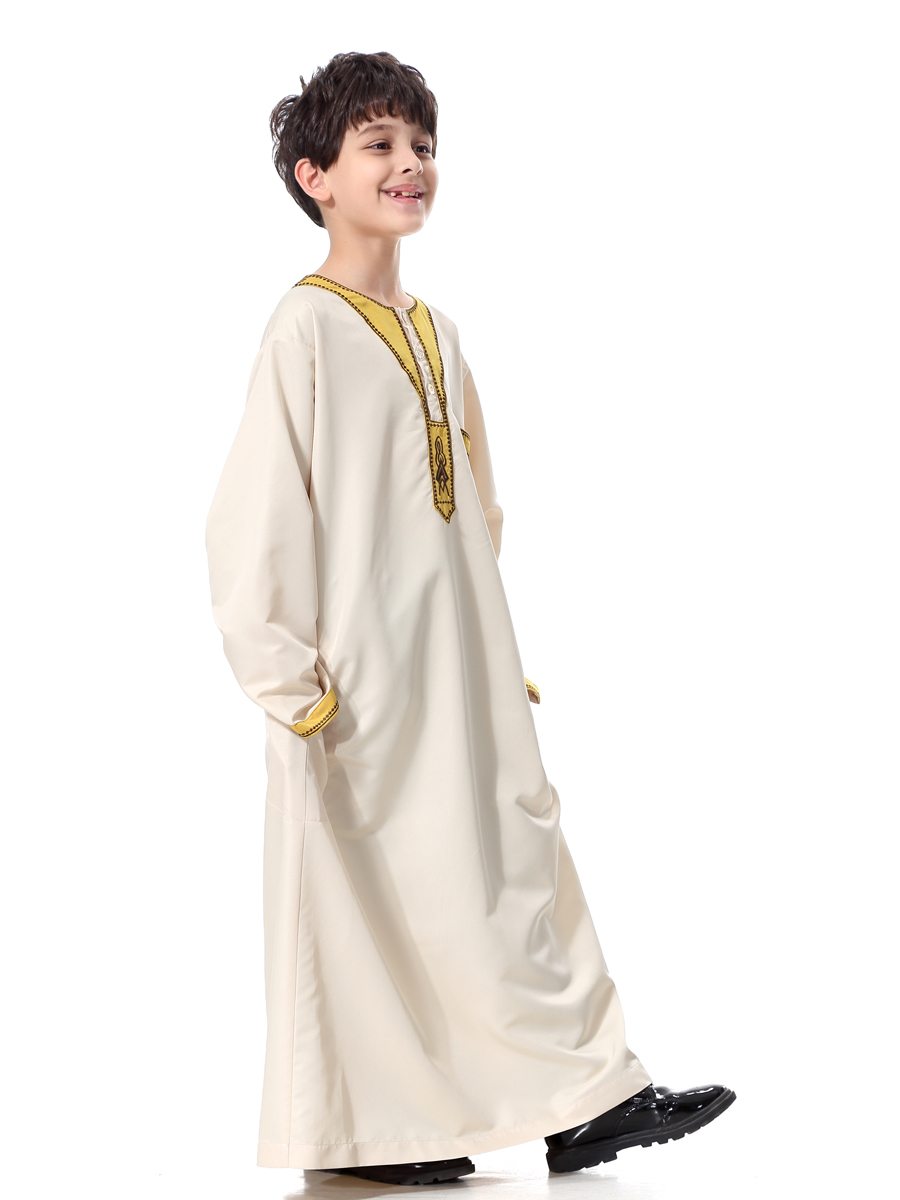 Muslim Kid Boy Abaya Thobe Robe Saudi Arab Kaftan Jilbab 