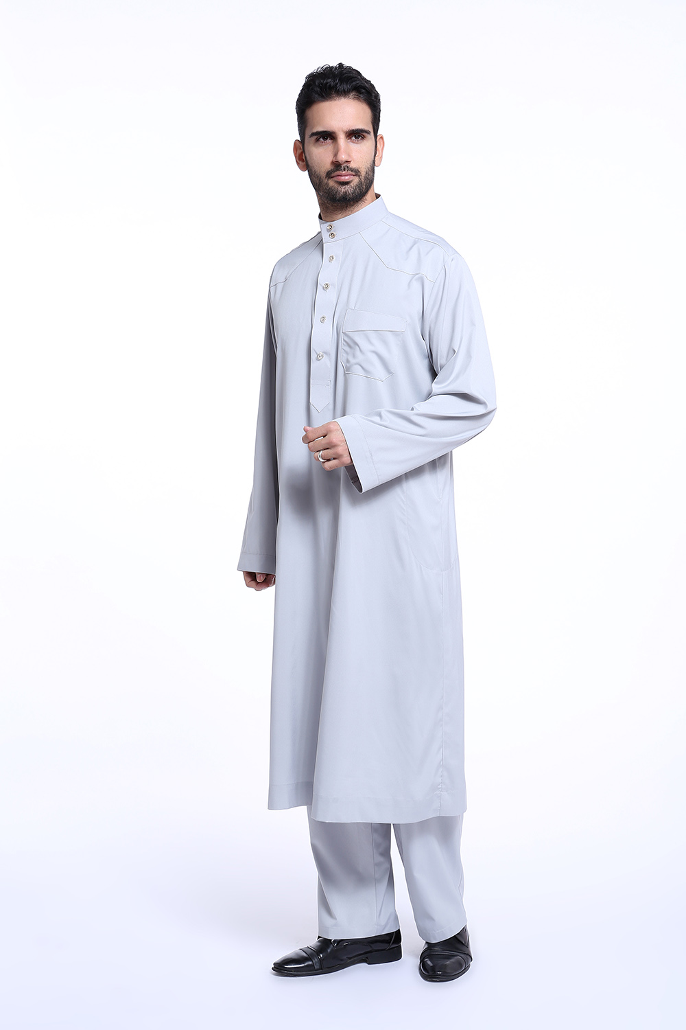 Men Saudi Thobe Thoub Daffah Dishdasha Muslim Arab Kaftan Clothing Abaya Robe Ebay