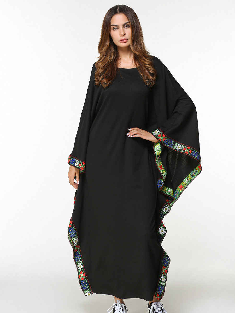Dubai Islamic Women Bat Sleeve Long Maxi Dress Muslim