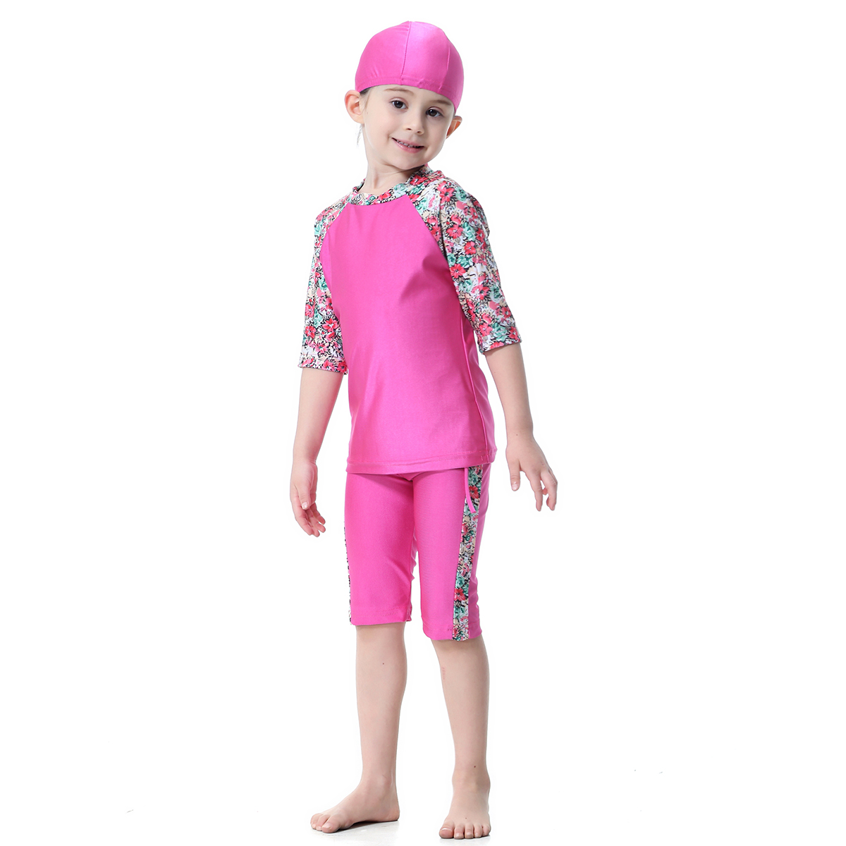 Kids Girls Swimwear Modest Islamic Muslim Swimming Beach Bathing Suit ...