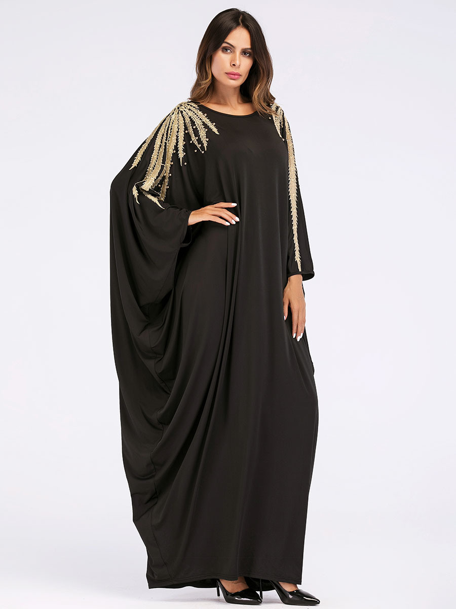 Abaya Muslim Women Dress Batwing Sleeve Loose Kaftan Islamic Dubai ...