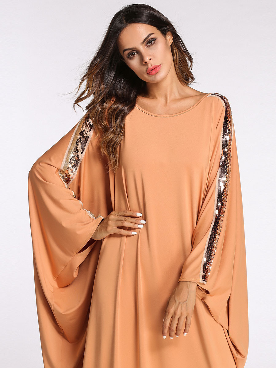 Ramadan Women Muslim Bat Sleeve Abaya Kaftan Maxi Dress Dubai Gown