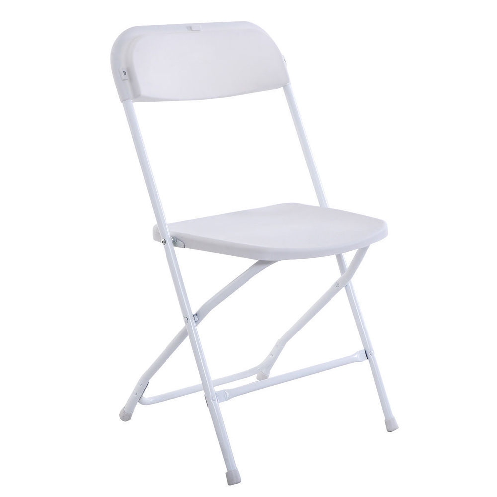 5 Plastic Chair Folding Chairs Commercial Stackable White Banquet Seat ...