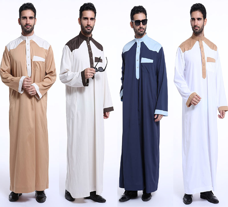 Men Saudi Thoub Thobe Abaya Robe Daffah Dishdasha Islamic Arab Kaftan ...