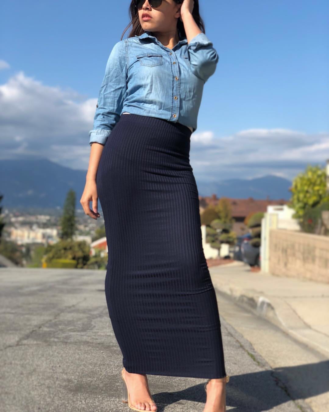 bodycon long pencil skirt