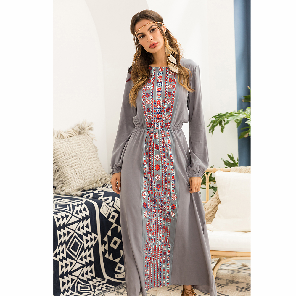 Gown Islamic Abaya Vintage Jilbab Maxi Dress Dubai Boho Muslim Robe Kaftan Women