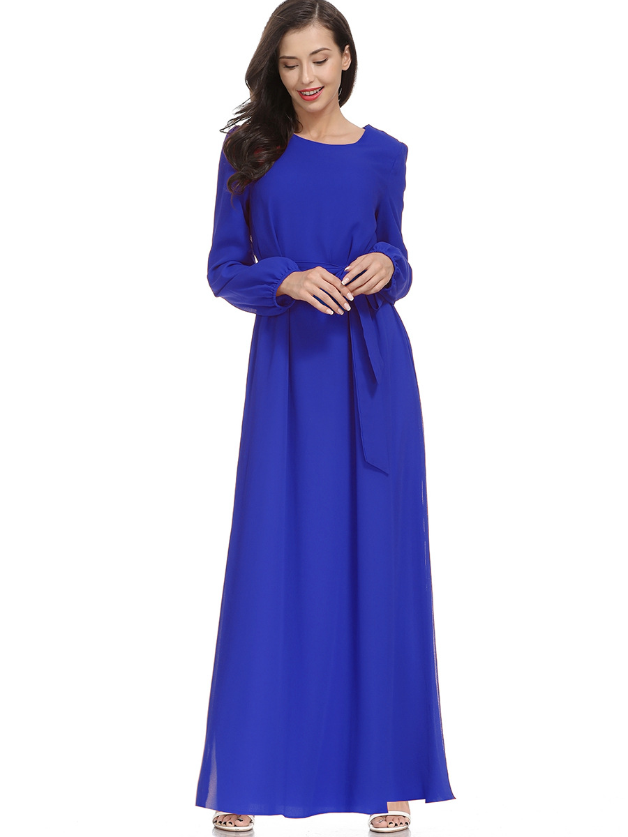 Muslim Women Abaya Long Sleeve Maxi Dress Kaftan Jilbab Arab Cocktail ...