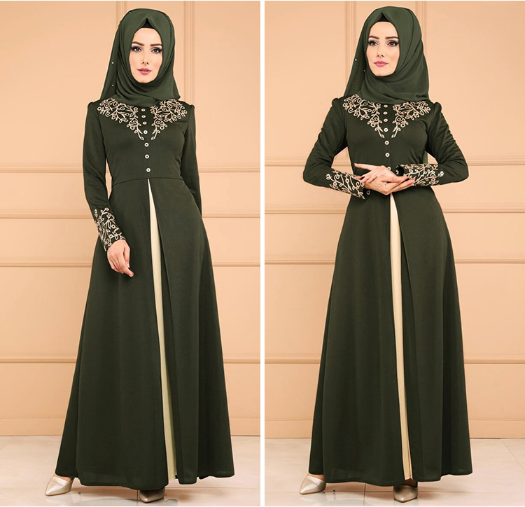 Dubai Style Abaya Arab Burka Jilbab Robe Long Maxi Party
