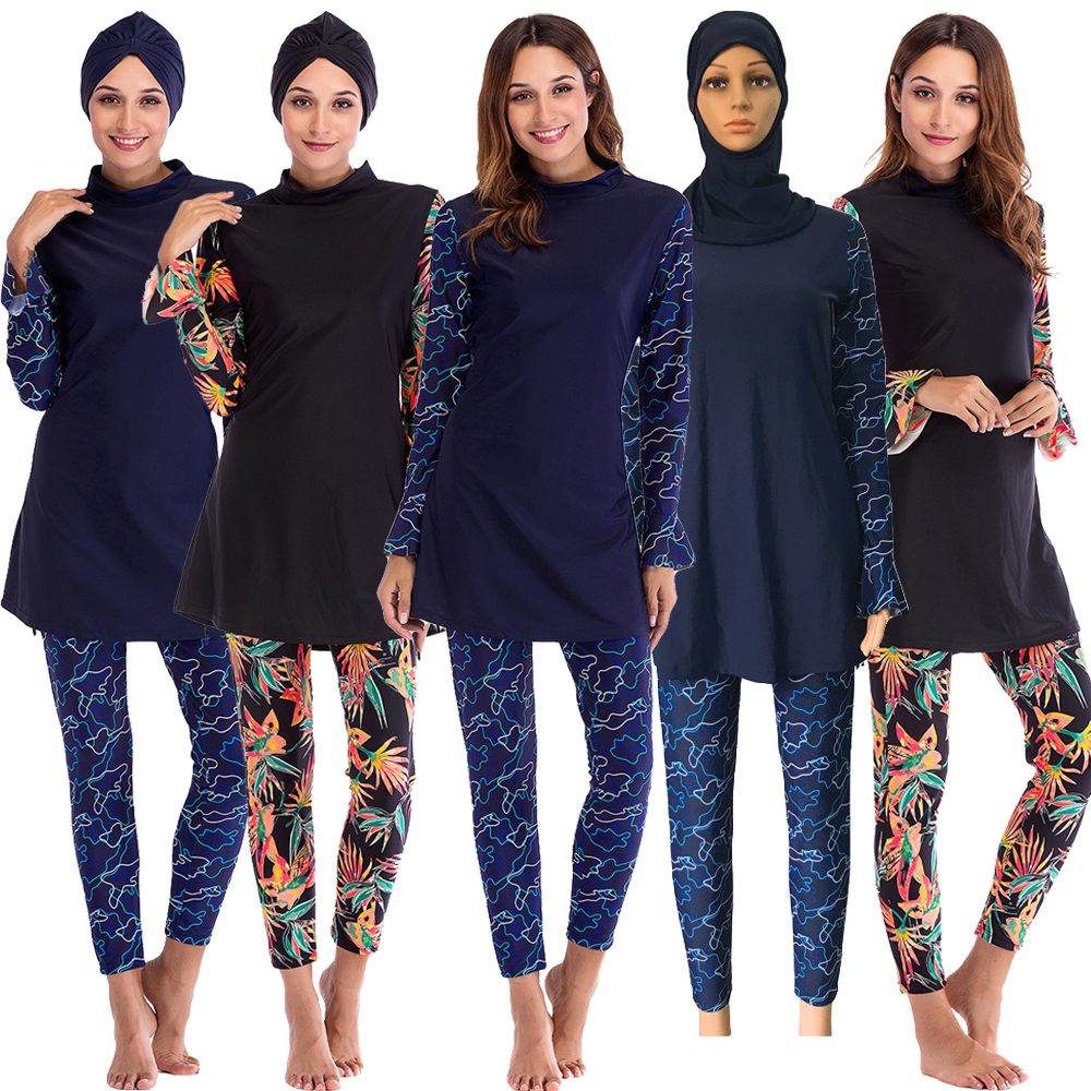 Muslim Full Cover Hijab Swimwear Islamic Arab Women Burkini Swimsuit ...