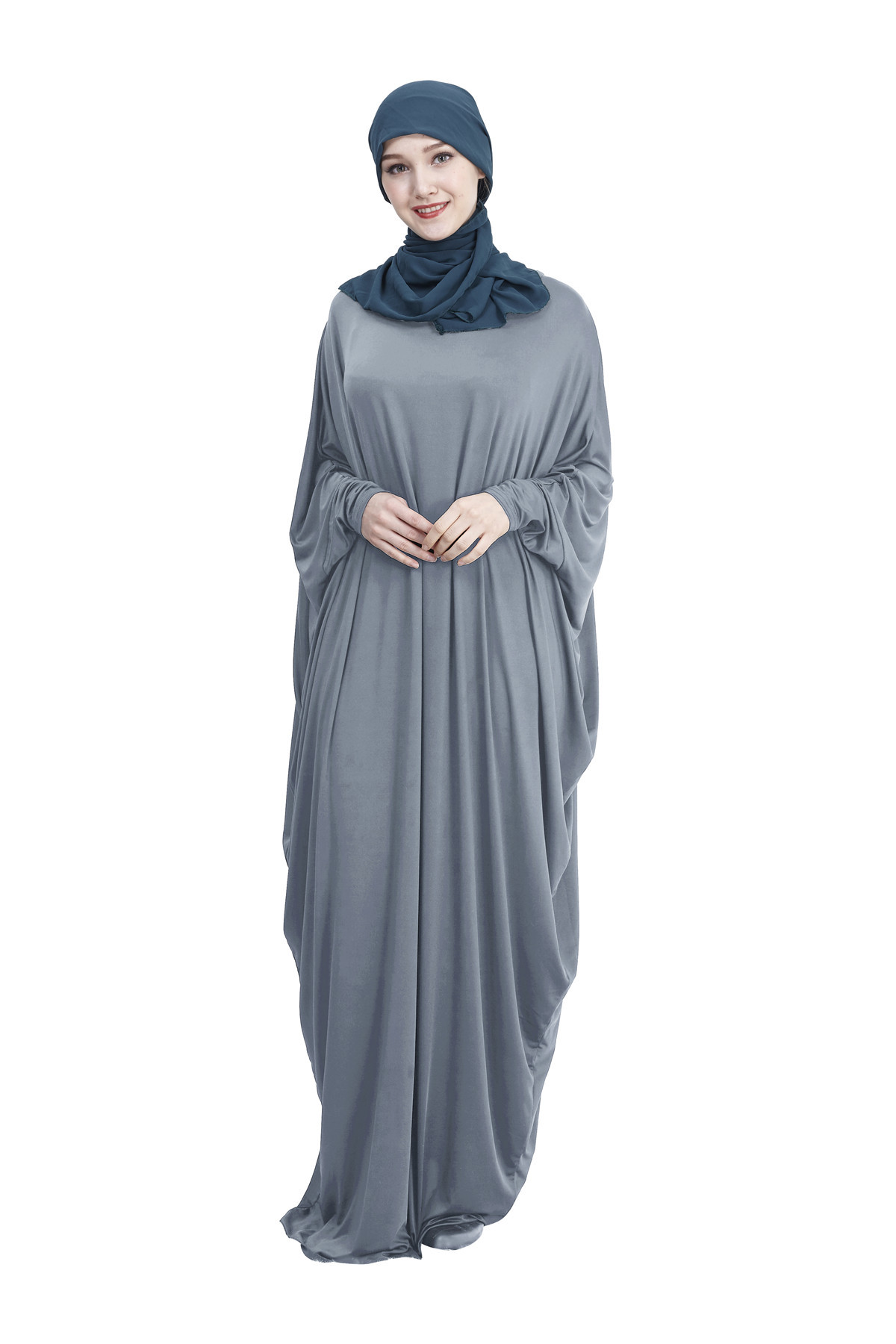 Dubai Abaya Women Muslim Prayer Maxi Dress Islamic Bat Sleeve Kaftan ...