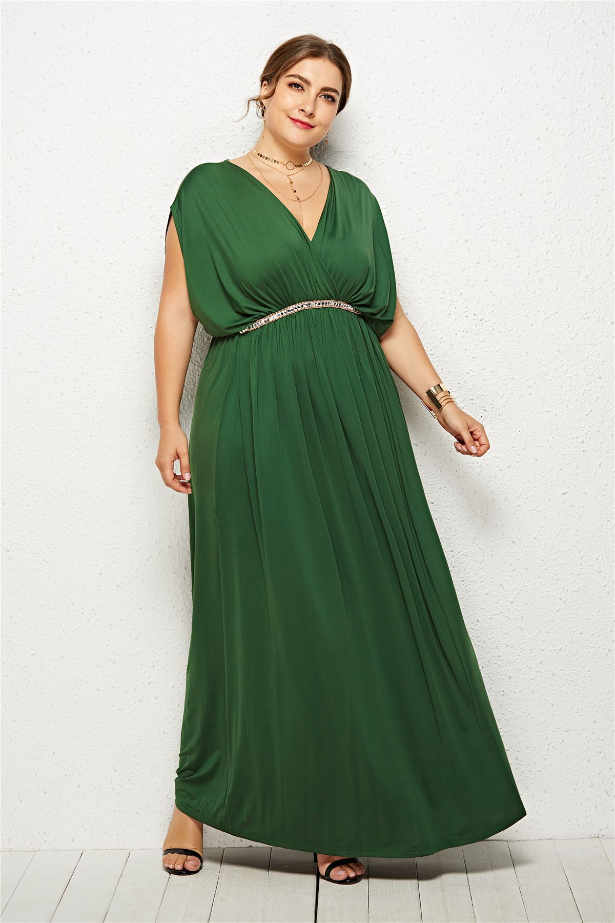 Women Plus Size V-neck Maxi Cocktail Party Wedding Evening Prom Ball ...