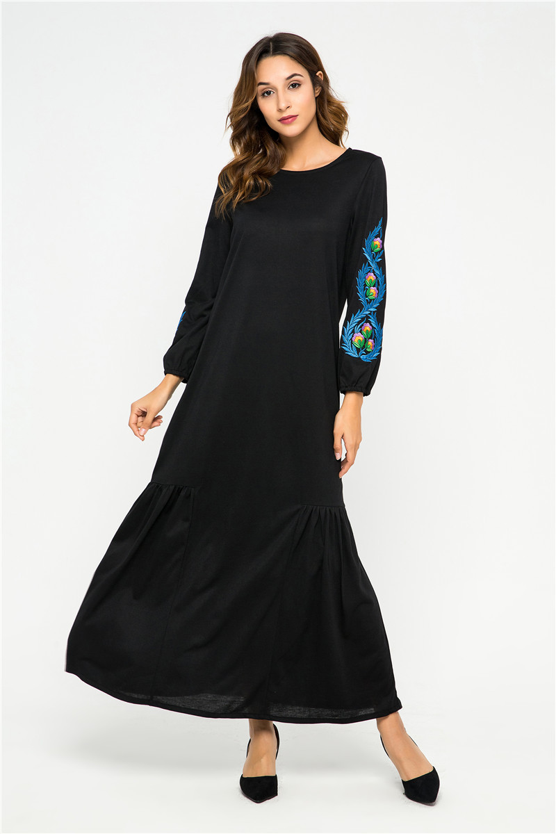 Arab Abaya Women Muslim Long Maxi Dress Embroidery Kaftan Robe Jilbab ...