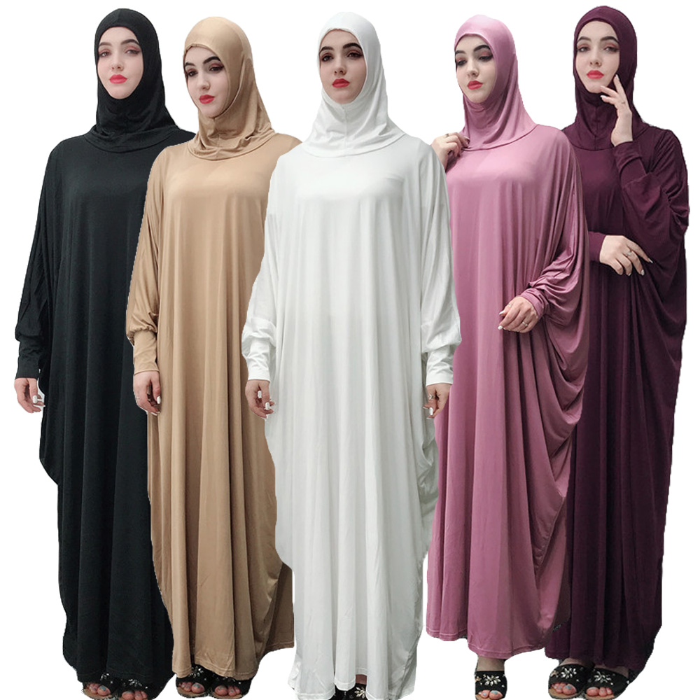 Muslim Women Prayer Dress Dubai Khimar Long Hijab Jilbab Islam Overhead Abaya Ebay