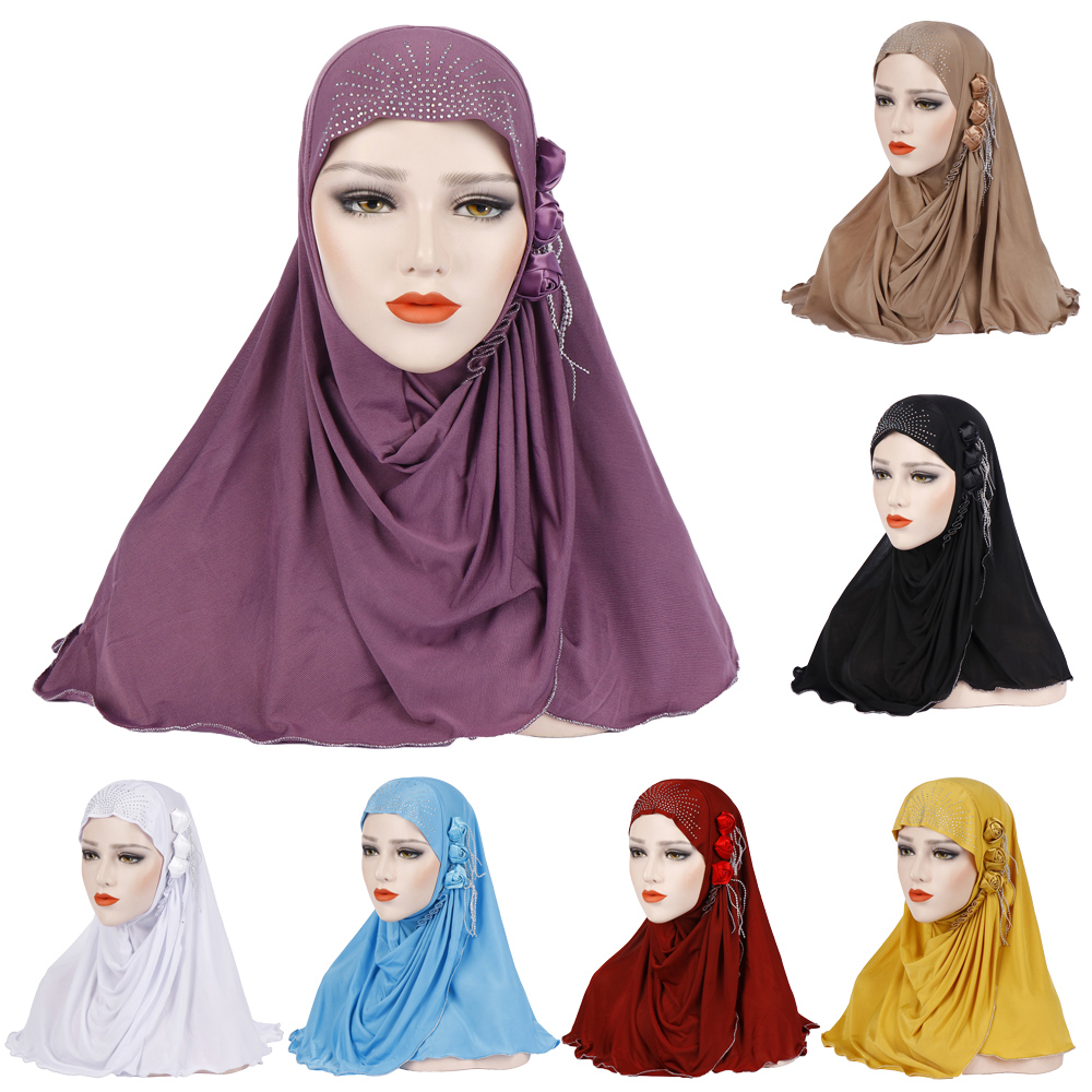 Ramadan Women Chiffon Scarf Muslim Islamic Headcover Cap Hijab Abaya ...