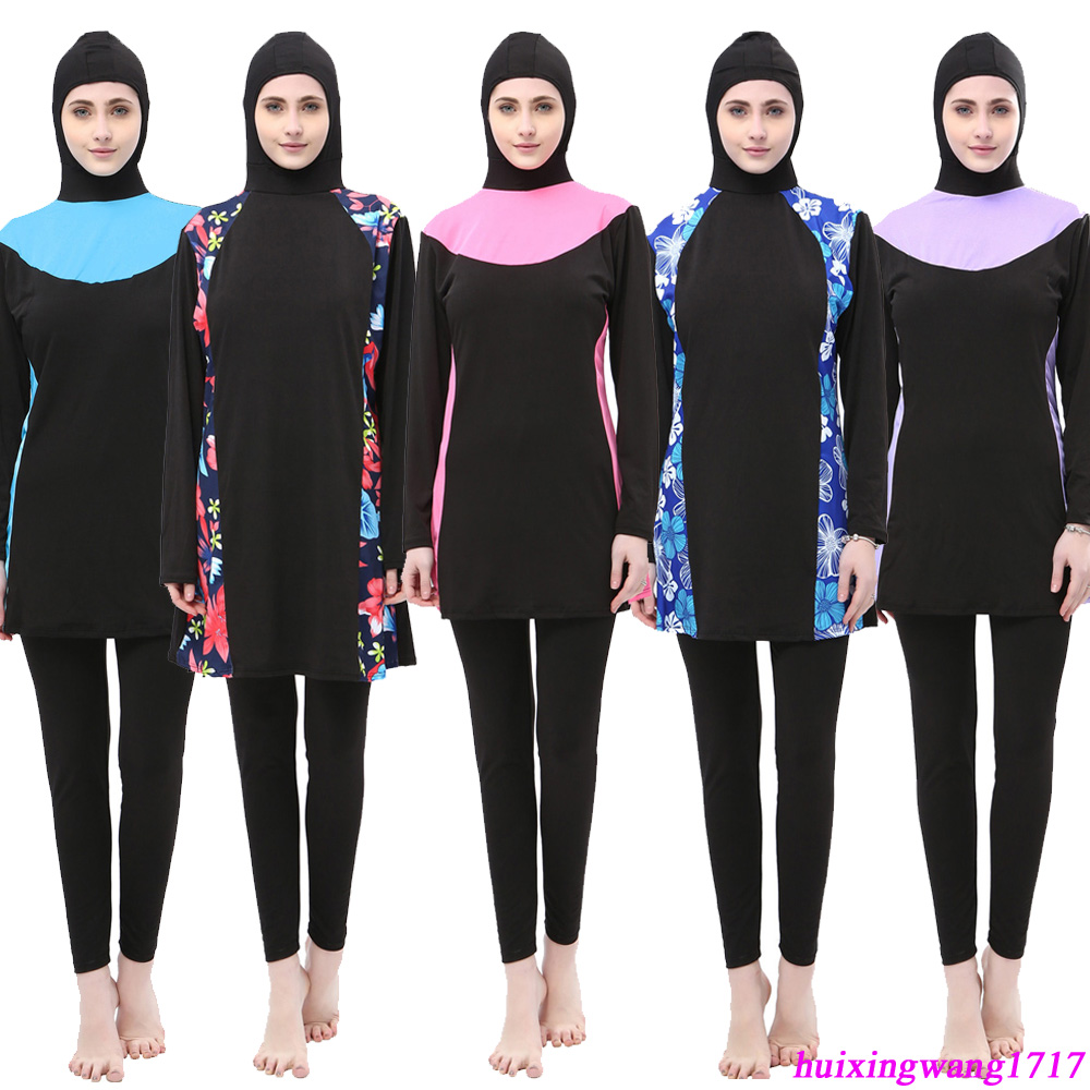 2019 Muslim Burkini Swimsuit Women Full Cover Swimwear Islamic ...