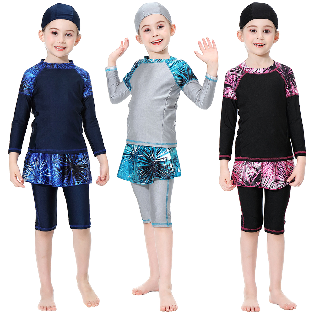 Islamic Beachwear Burkini Swimsuit Kids Girl Arab Swimming Swimwear ...