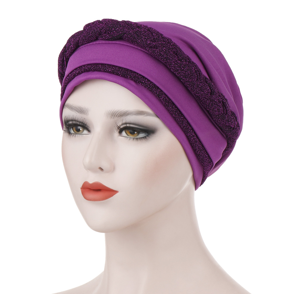 Women Islamic Head Scarf Muslim Hijab Braid Wrap Turban Hat Chemo Cap Head Wrap