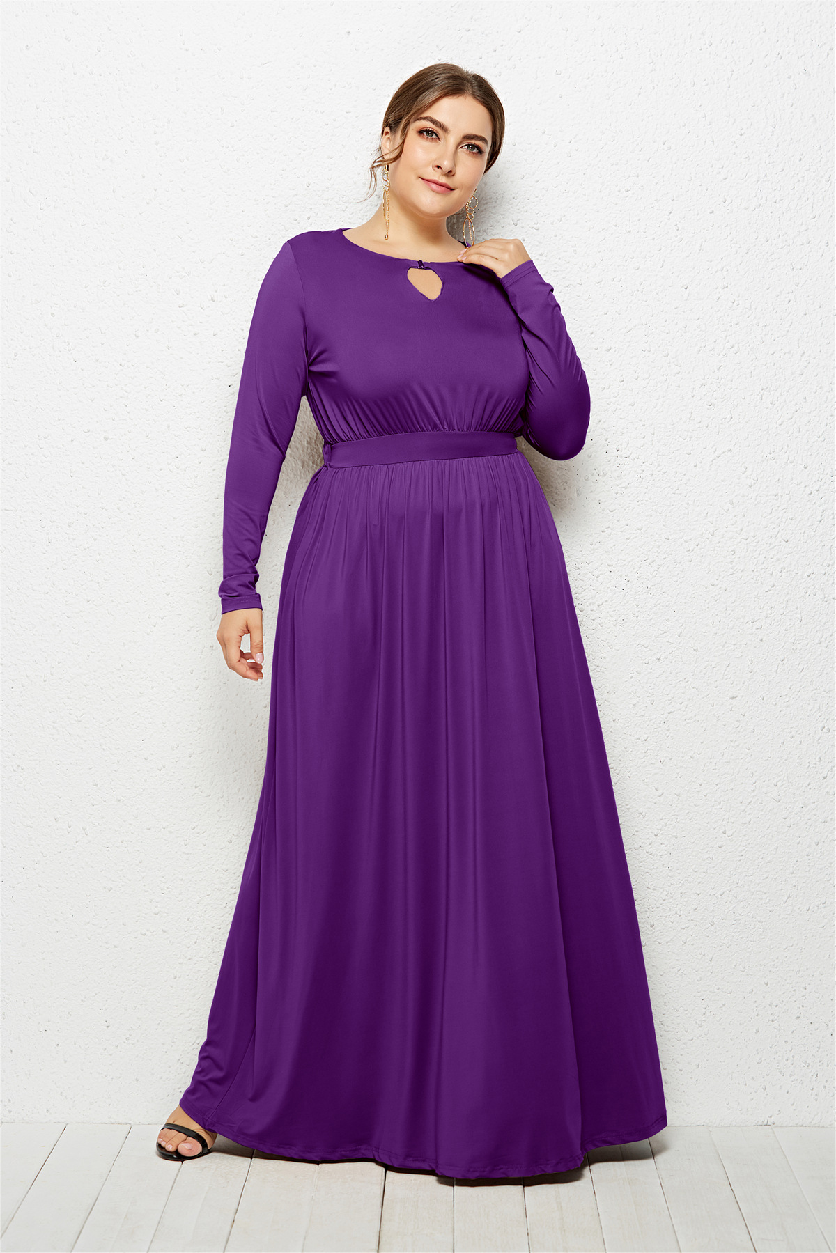 Plus Size Women Long Sleeve Maxi Cocktail Dresses Evening Party Formal ...