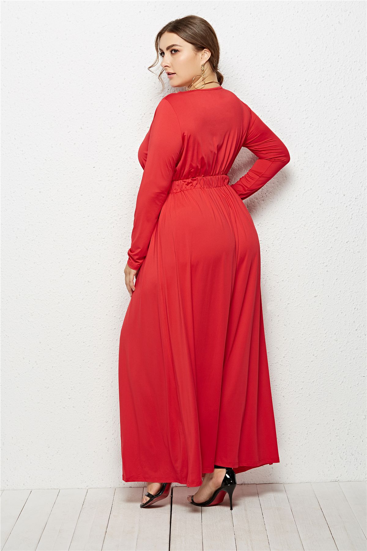 Plus Size Women Long Sleeve Maxi Cocktail Dresses Evening Party Formal