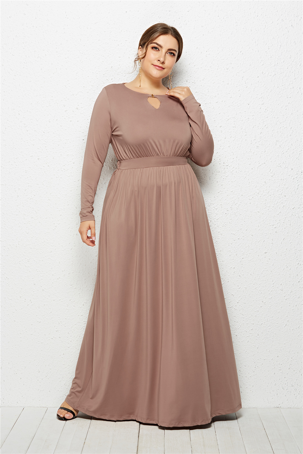 Plus Size Women Long Sleeve Maxi Cocktail Dresses Evening Party Formal