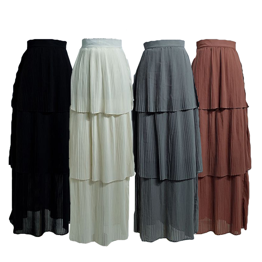 Muslim Women Long Tiered Skirt Islamic 