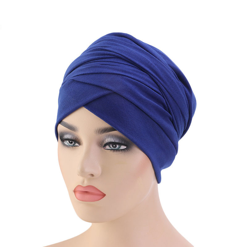 DongDong♫Womens Stylish Vintage Printed Muslim Elastic Turban Print Long Tail Hat Head Scarf India Wrap