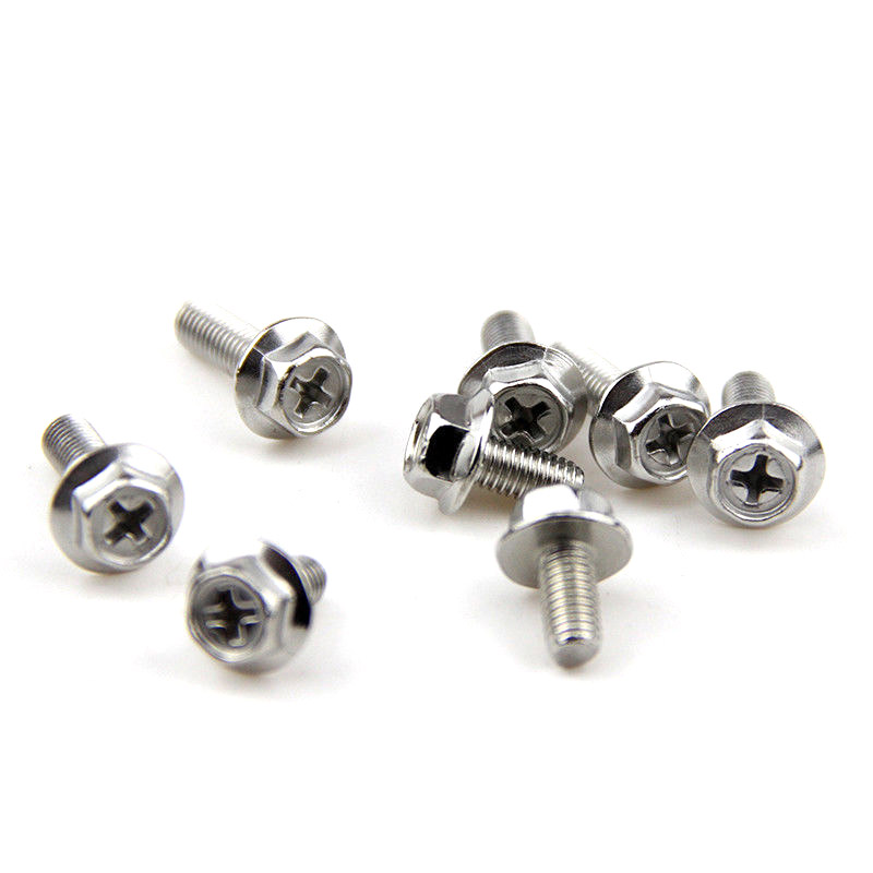 20 xM4-M6 Stainless steel screw Hexagon phillips washer flange head hex bolt 304