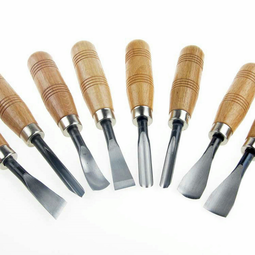 8Pcs Hand Wood Carving Tools Chip Detail Chisel Knives Set Tool for ...